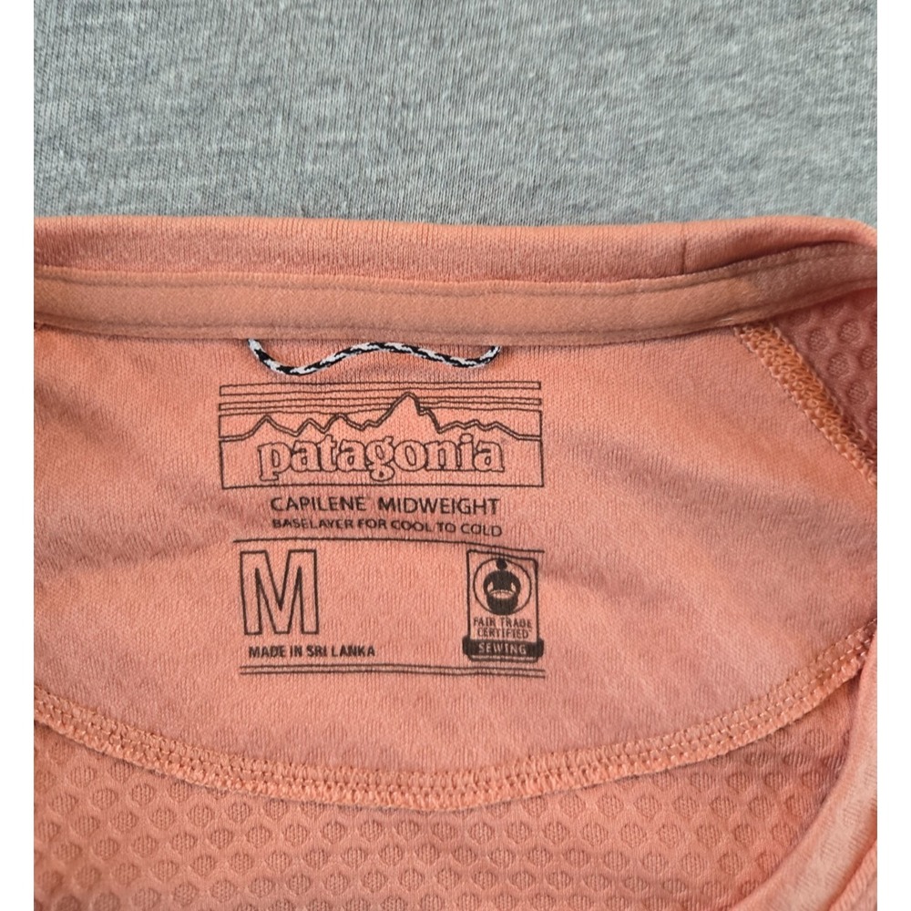 Patagonia Capilene Midweight Top Womens Medium‎ Peach Crew Base Layer Gorpcore - Picture 3 of 9